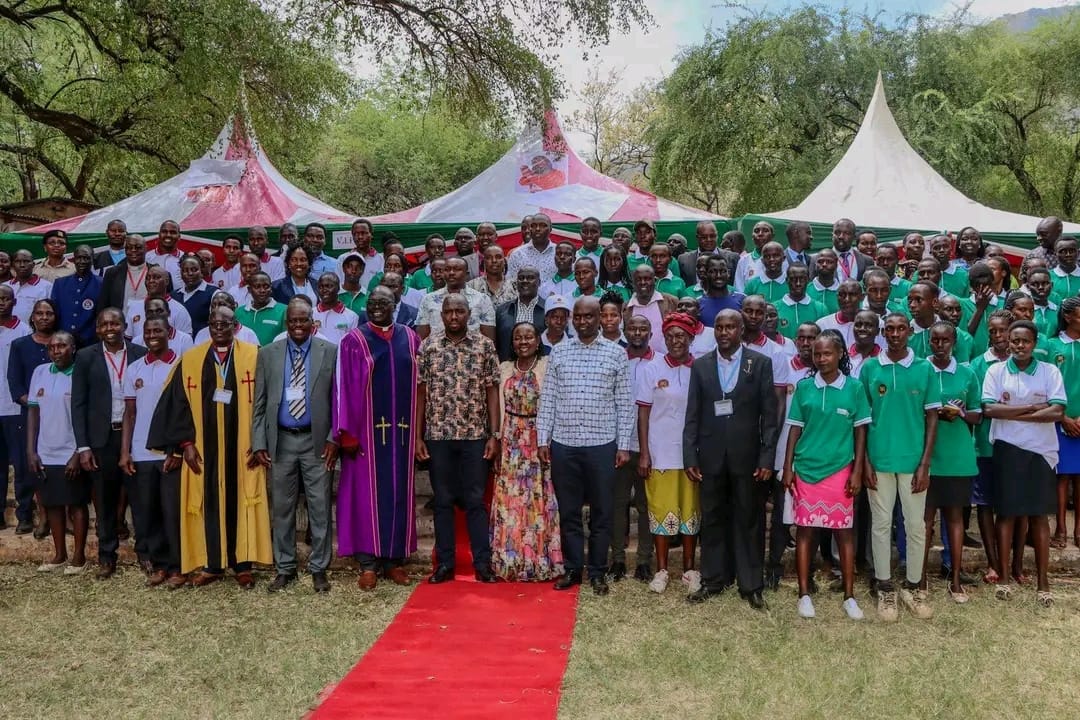 A group photo of our students & Staff together with Hon. Onesimus Kipchumba Murkomen, Esther Muoria PS Tvet, Governor Wisley Rotich, Senator. William Kisang, Women Rep. Caroline Ng'elechei, Mp Keiyo south Hon. Gideon Kimayo, Mp Keiyo North. Adams Kipsanai and Other guests📸