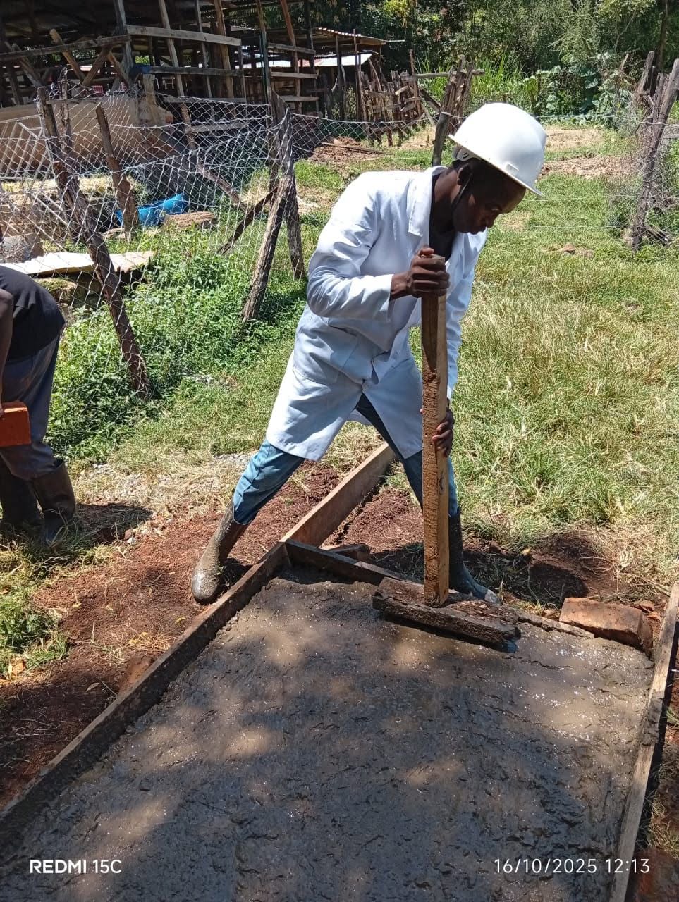 Development of dairy farm structure (Water Trough), by Dairy attendance Trainees.